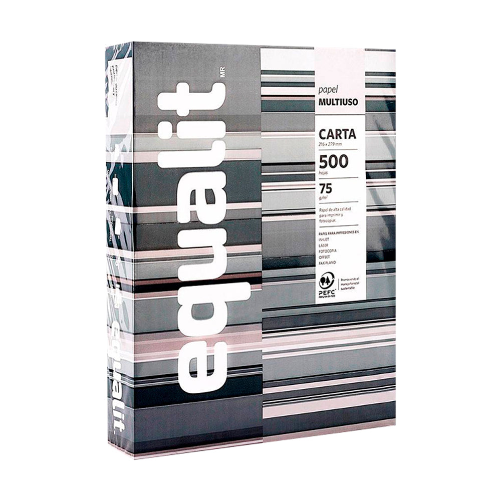 Resma de Papel Fotocopia Equalit Tamaño Carta 500 hojas 75gr.