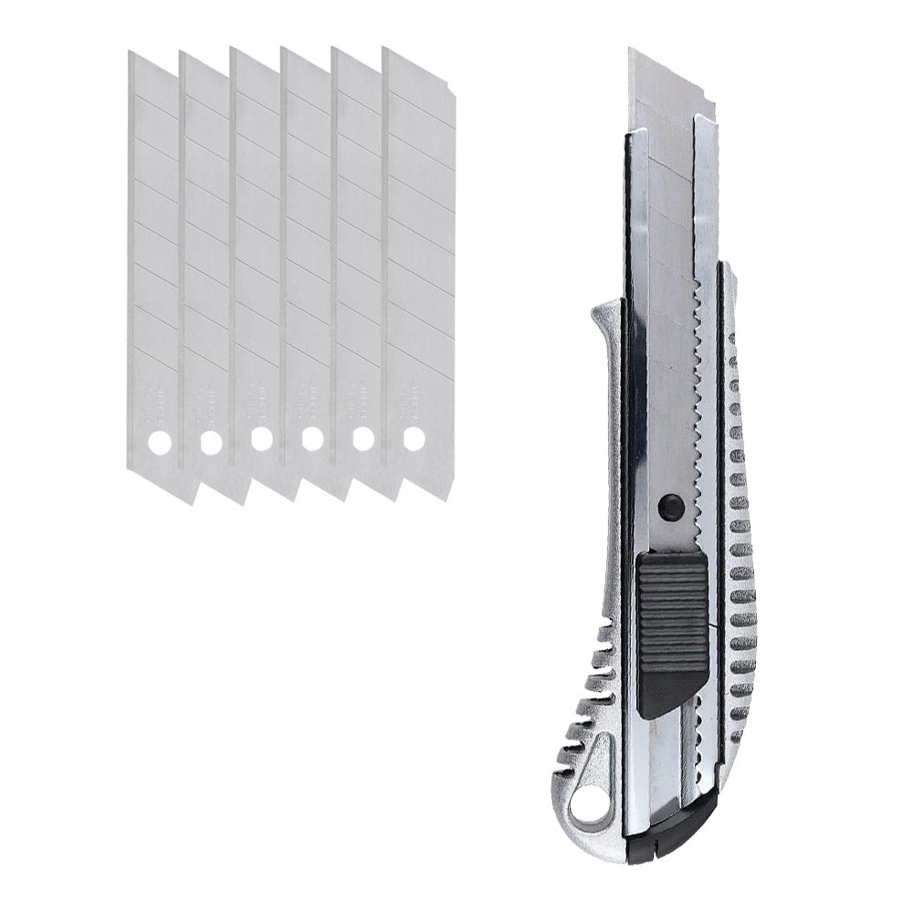 Pack Cuchillo Cartonero Metálico con 6 repuestos